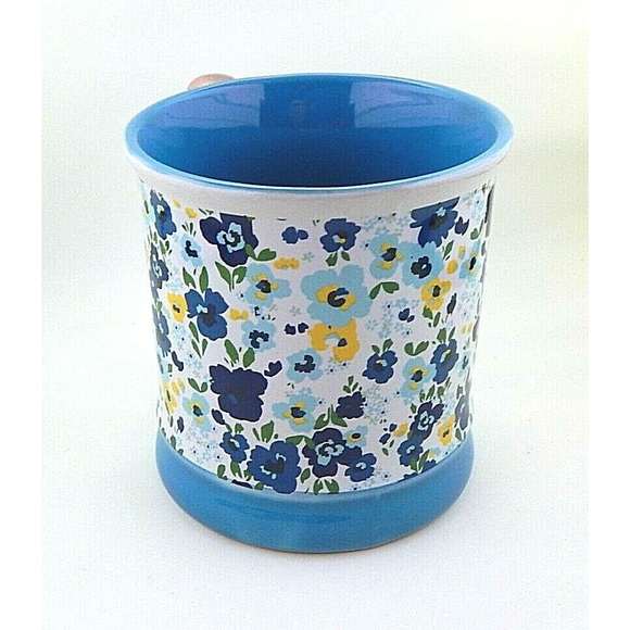 Orly Maison Floral Coffee Mug Teal Gold Handle 16 Oz - Picture 5 of 11